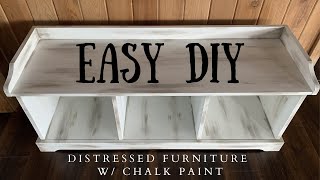 EASY HOW TO DISTRESS FURNITURE DIY DISTRESSED FURNITURE USING CHALK PAINT [upl. by Ansela]