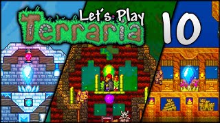 3 Pylons  3 Terraria Bases  Let’s Play Terraria 143 Ep10 [upl. by Ellecrad]