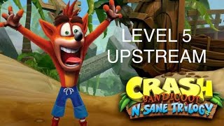 Crash Bandicoot N Sane Trilogy  Level 5 Upstream  No Deaths [upl. by Arahsal]