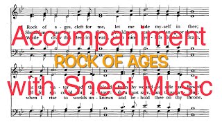 Rock of Ages karaoke backing track instrumental with sheet music and lyrics [upl. by Gilemette]