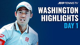 Nishikori Gets Underway Sock amp Nishioka Battle to Face Nadal  Washington 2021 Highlights Day 1 [upl. by Concoff971]