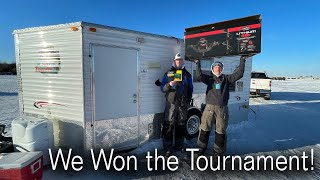 WE WON 1st and 2nd place in a 24 hour ICE FISHING TOURNAMENT [upl. by Kobi866]