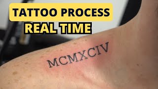 Roman Numerals Tattoo  Real Time [upl. by Lot130]