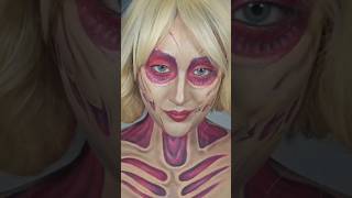 Female Titan Makeup from Attack on Titan Halloween Makeup anime Makeup aot halloweenmakeup [upl. by Eitak998]