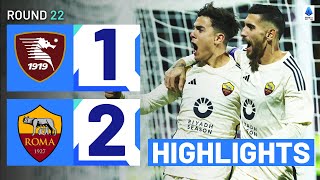 SALERNITANAROMA 12  HIGHLIGHTS  Roma secure backtoback wins  Serie A 202324 [upl. by Areid584]