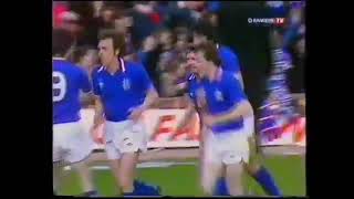 Gordon Smith goal for Rangers v Dundee United at Tannadice Huge crowd [upl. by Oetomit516]