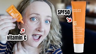 PAULAS CHOICE VITAMIN C SPF50 SUNSCREEN REVIEW amp WEAR TEST [upl. by Orpha]