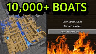 CRASHING a Pay To Win Minecraft Server With 10000 Boats [upl. by Edas]