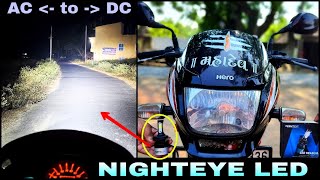 NIGHT EYE Very Powerful LED Headlight  Super Splendor nighteye LED install  Best LED for all bikes [upl. by Anirol]