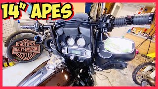 14in APES FOR MY HARLEY  LA CHOPPERS TWIN PEAKS HANDLEBARS [upl. by Rosamond]