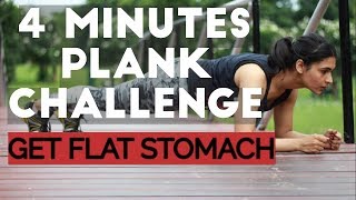 4 Minutes PLANK CHALLENGE  Get Flat Stomach With Mukti Gautam  Best Workout For Stomach Fat [upl. by Niuqauj]