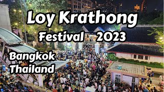 Loy Krathong Festival In Bangkok Thailand 2023 [upl. by Nitsir]