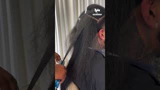 Watch me silk press my boyfriends hair 😲 🎥 IG femmeluxestudio [upl. by Naji]