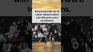 In a night of Lamar Jackson the Baltimore Ravens defeat the Buffalo Bills short nfl lamar [upl. by Nonnaehr403]