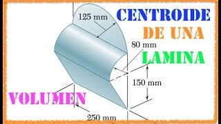 Estática CENTROIDE DEL VOLUMEN DE UNA FIGURA PLANA  Ejercicio 5106 107 Beer And jhonston [upl. by Yetty]