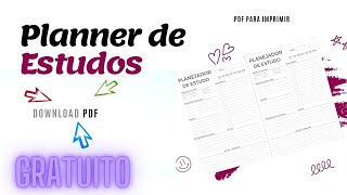 Planner de Estudos para Imprimir PDF grátis [upl. by Pail]