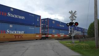 4222016 at Pendleton IN  KCS power leading stack train on CSX [upl. by Laverna]