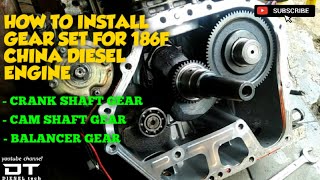 HOW TO INSTALL GEAR SET FOR 186F CHINA DIESEL ENGINE [upl. by Ebneter]