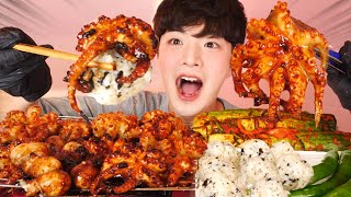 ENG SUB Spicy Webfoot octopus Roast Eating Mukbang🐙Seafood Korean ASMR 후니 Hoony Eatingsound [upl. by Zapot431]