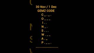 Gemz daily code Gemz code today gems daily cipher code today30 November 1 December [upl. by Vassaux]