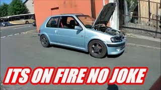 106 TURBO CATCHES FIRE  ST170 TEST RUN [upl. by Mimajneb]