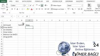 Excel Excelde Tablo Hazırlamaya Giriş  42 video  Ömer BAĞCI [upl. by Mezoff]