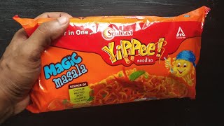 Sunfeast Yippee Magic Masala noodles Unpacking and review  Four in one packet  Smart pro review [upl. by Nerrot]