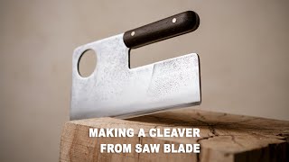 Making A Cleaver From Saw Blade  knife makingknife cleaver [upl. by Schwing]