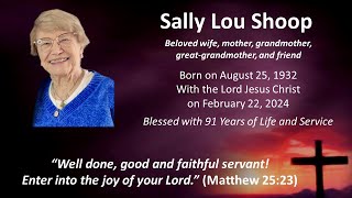 Sally Lou Shoop Celebration of Life 3224 3 pm [upl. by Acinomal]