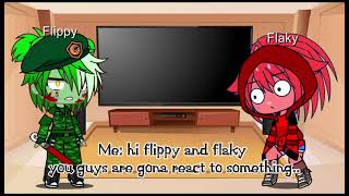 Flippy and Flaky react to  Flippy X Flaky memes [upl. by Jamnis]