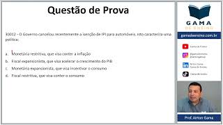 QUESTÃO 30012  POLÍTICA FISCAL CPA20 CEA AI ANCORD [upl. by Atiram]