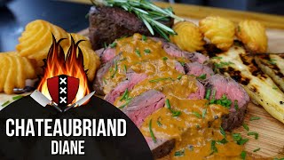 CHATEAUBRIAND Ossenhaas met een klassieke Dijon mosterdsaus  Tenderlion with a french Diane sauce [upl. by Adehsar]