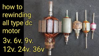 how to rewinding 12v dc motor Armature winding  all type brushed motor [upl. by Lexerd]