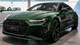 2022 Audi RS7 Sportback in goodwood green pearl effect 600hp  Sound amp Visual Review [upl. by Akimyt815]