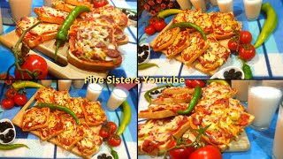 طريقة عمل بيتزا التوست سحور21 Tost Ekmeğinden pizza yapımıkolay Pizza Tarifi [upl. by Nylhtiak]