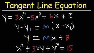 Finding The Tangent Line Equation With Derivatives  Calculus Problems [upl. by Philippine]