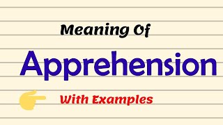 Meaning Of Apprehension  Examples  UrduHindi [upl. by Eerol42]