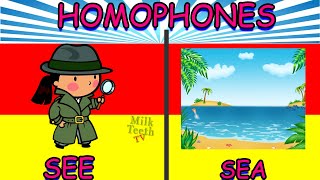 Homophones In English Grammer  Basic Homophones list for class 1 Kids [upl. by Cliffes58]