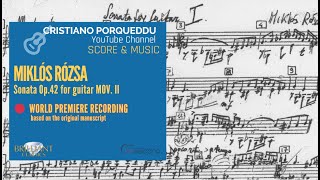 SCORE amp MUSIC Cristiano Porqueddu plays Sonata Op42 by Miklós Rózsa  MOV I [upl. by Leverick558]