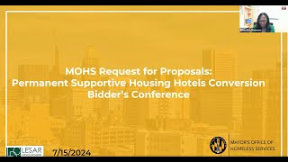 Permanent Supportive Housing Hotel Conversion RFP Bidders Conference July 15 2024 [upl. by Nived]