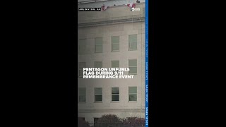 American flag unfurled at the Pentagon on 23rd anniversary of Sept 11 attacks [upl. by Berghoff]