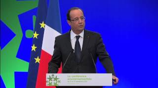 Discours douverture de François Hollande à la Conférence environnementale [upl. by Ellenrahs]