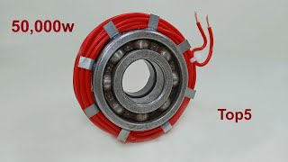 free energy generator 230v 50KV transformer idea top5 copper coil fan motor powerful electricity [upl. by Pickering266]