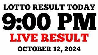 Lotto Result Today 9PM Draw October 12 2024 PCSO LIVE Result [upl. by Cissiee]