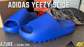 Yeezy Slide Azure One Size Up Vs Two [upl. by Eilujna477]