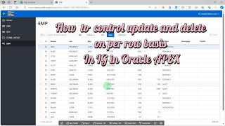 How to control update and delete on per row basis In IG in Oracle APEX [upl. by Yklam908]