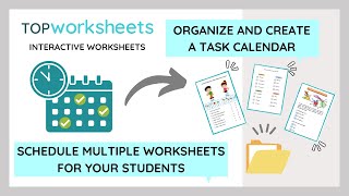 Assign MULTIPLE TASKS to your students  Organize a WORK CALENDAR with interactive worksheets [upl. by Liahus]