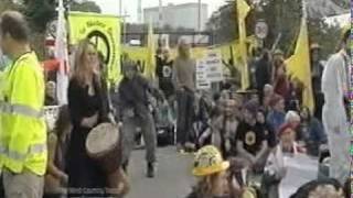 Hinkley Point protest 400 protesters blockade nuclear power station  3 Sept 2011 [upl. by Sairu]