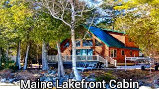 Maine Lakefront Cabins For Sale  499k Maine Waterfront Property  Maine Real Estate Summer Cabin [upl. by Merell]