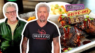 Guy Fieri Eats Caribbean Jerk Chicken with Bruce McGill  Diners DriveIns and Dives  Food Network [upl. by Euqinad]